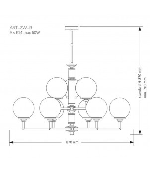 Candelabru ARTU GLASS ART-ZW-9(ZM)G