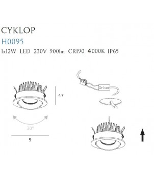 Spot Incastrat CYCLOPS H0095 4000K