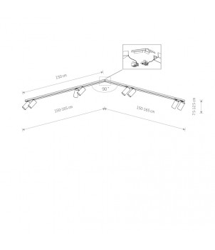 Plafoniera MONO CORNER VIII 2x150 7755