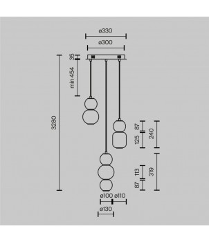 Lustra DROP MOD273PL-L33CH3K