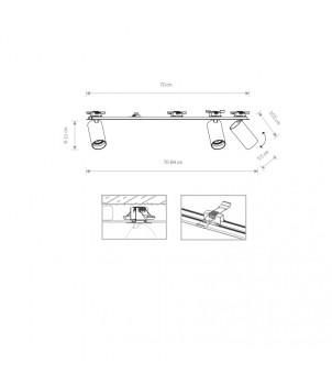 Plafoniera Incastrata MONO III 7835