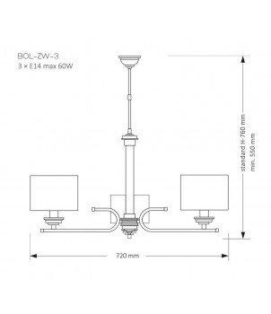 Candelabru BOLT BOL-ZW-3(Z)