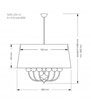 Lustra NARNI NAR-ZW-6(BC)