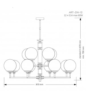 Candelabru ARTU GLASS ART-ZW-12(N)G