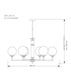 Candelabru ARTU GLASS ART-ZW-6(N)G