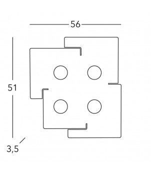 Plafoniera SQUARE A1337.14.1.Ag