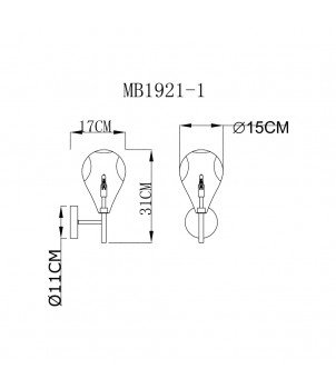 Aplica BASTONI MB1921-1-CLEAR