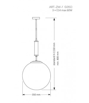 Lustra ARTU GLASS ART-ZW-1(Z)G350