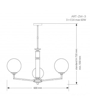 Candelabru ARTU GLASS ART-ZW-3(N)G