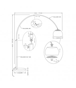 Lampadar SOHO TS-010121T-BB