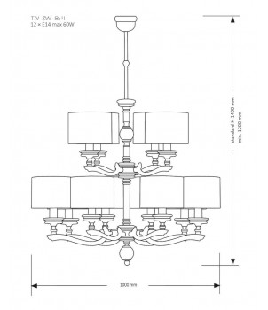 Candelabru TIVOLI TIV-ZW-8+4(N)