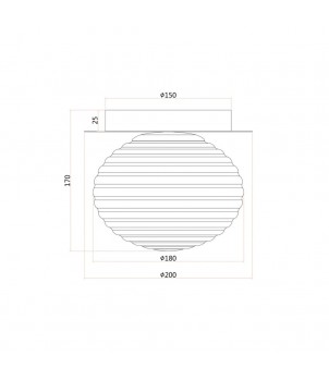 Plafoniera I-RIPPLE-PL20-NER