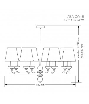 Candelabru ABANO ABA-ZW-8(N/A)