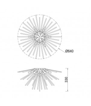 Plafoniera URCHIN C0491-06B-F7DY