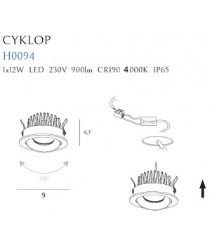 Spot Incastrat CYCLOPS H0094 4000K